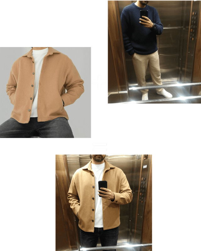 AI virtual try-on result — outfit preview generated automatically from Instagram comment