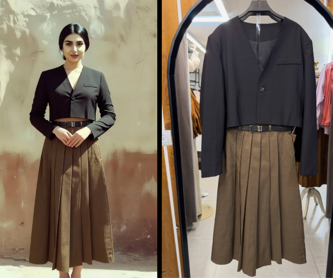 TryOnLive AI result — realistic clothing try-on image delivered via Instagram Direct Message