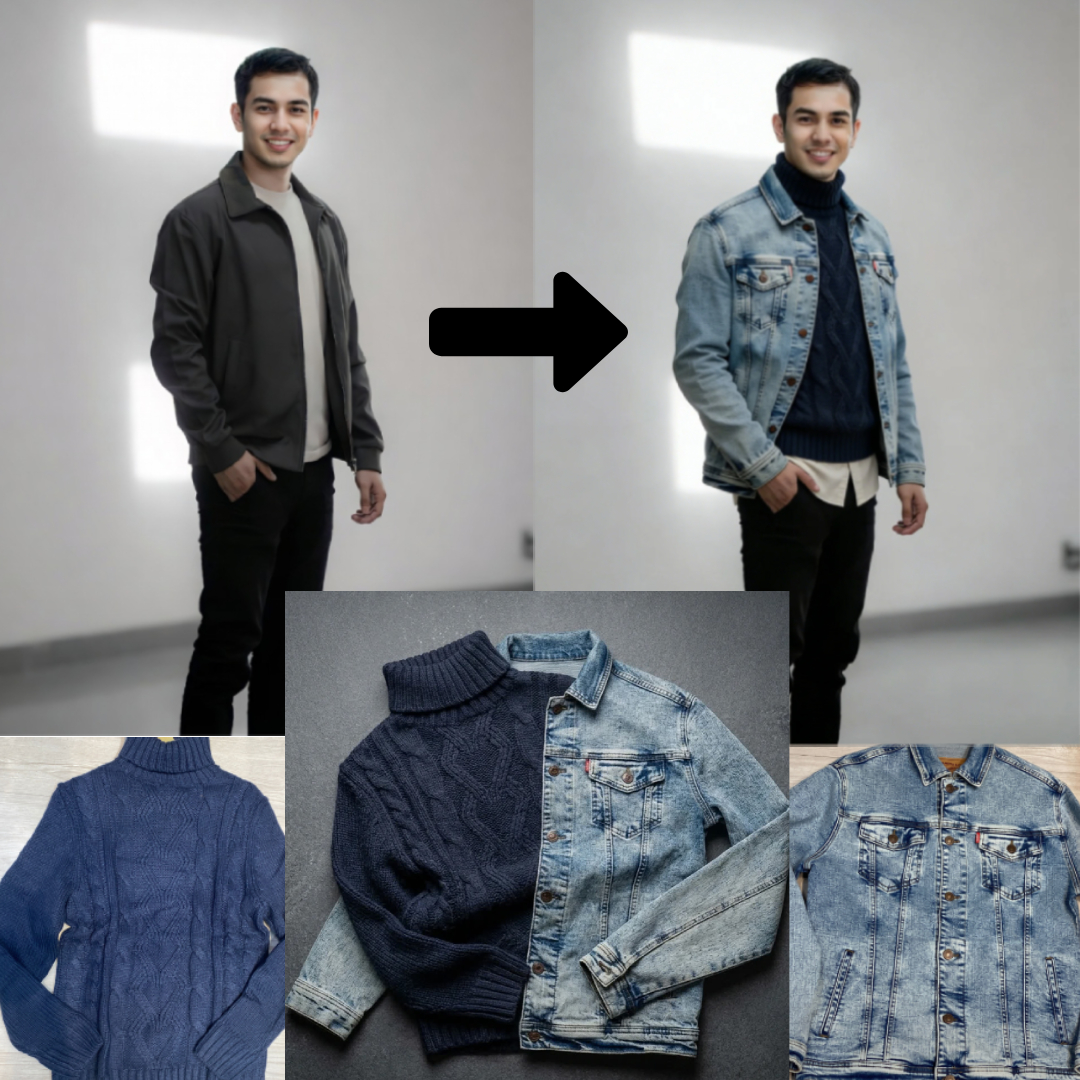 Instagram DM try-on automation — AI-generated outfit visualization for online fashion shop